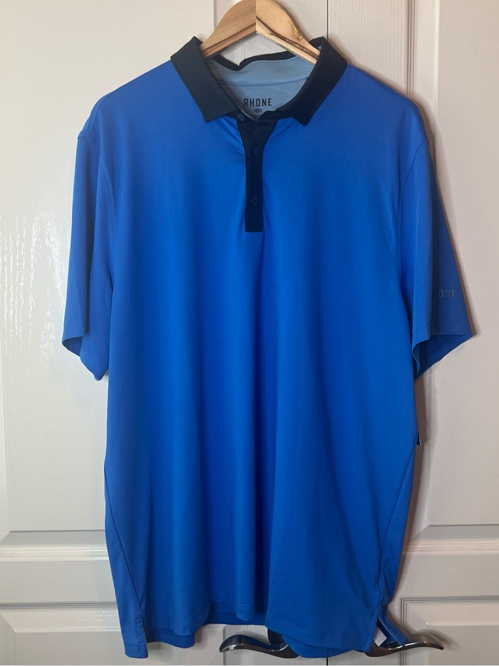 RHONE Men's Royal Blue Polo with Black Collar